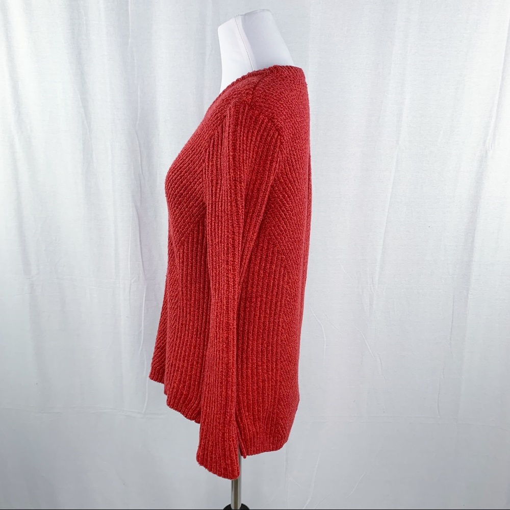 Madewell hexcomb texture red thick crewneck sweater - Picture 5 of 12